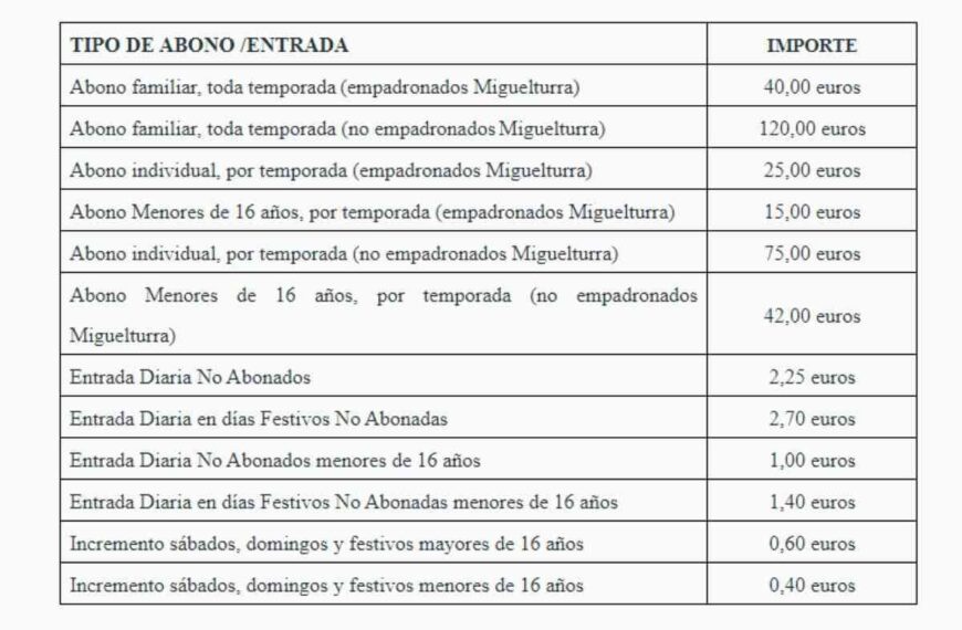 Desde hoy abierto el plazo para venta de abonos en la piscina municipal de Miguelturra