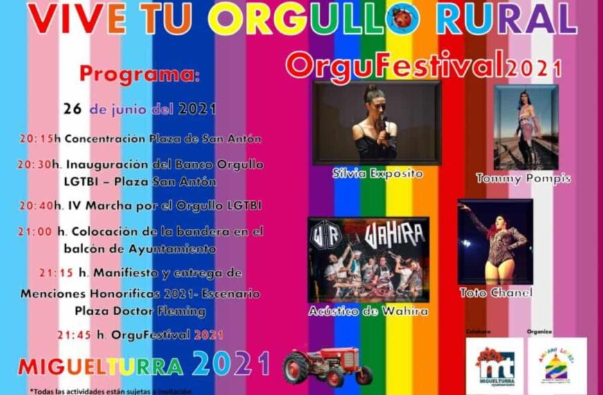 Programación del OrguFestival2021 por el día del Orgullo LGTBI en Miguelturra