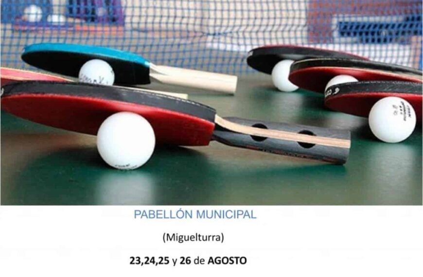 Clinic de tenis de mesa para niveles iniciación y tecnificación en Miguelturra del 23 al 26 de agosto