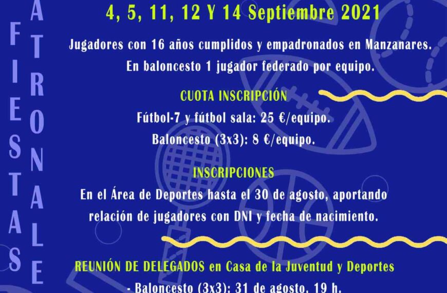 Deporte amateur regresa a Manzanares en celebración de las fiestas patronales