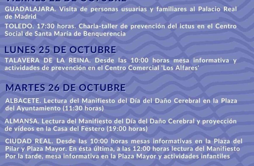 ADACE CLM volvió a conmemorar el Día del Daño Cerebral, con actividades presenciales y ciudades iluminadas de azul