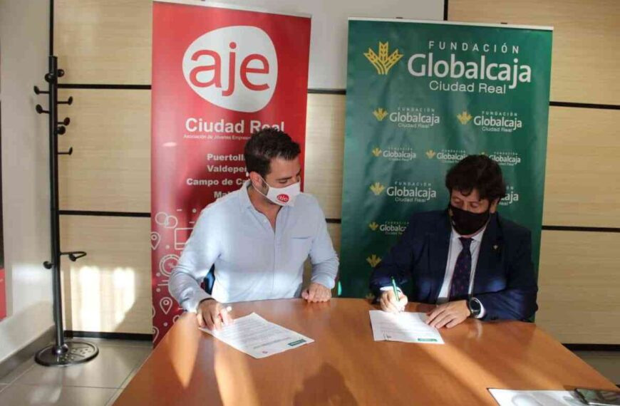 AJE rubricó con Fundación Globalcaja Ciudad Real su colaboración en la X edición del encuentro de negocios CONECTA 2021
