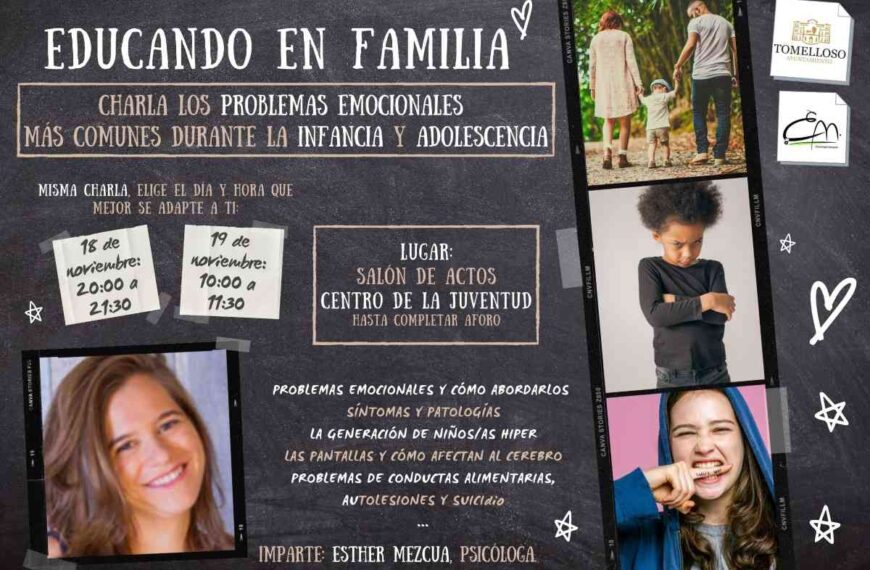 Charla “Educando en Familia” en el Centro de la Juventud de Tomelloso el 18 y 19 de noviembre