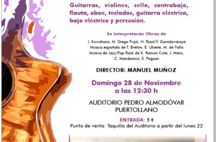 Concierto de la Orquesta de Guitarras de Ciudad Real este 28 de noviembre en el Auditorio Municipal de Puertollano