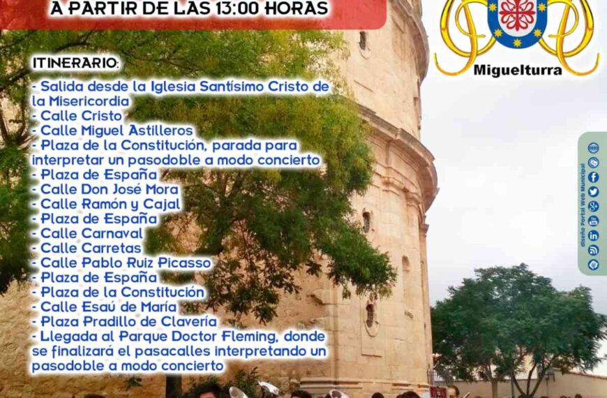 Pasacalles en honor a Santa Cecilia de la Banda Sinfónica de Miguelturra este domingo 14 de noviembre