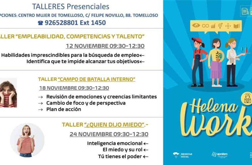 Taller presencial «¿Quién dijo miedo?” del Centro de la Mujer de Tomelloso el 24 de noviembre