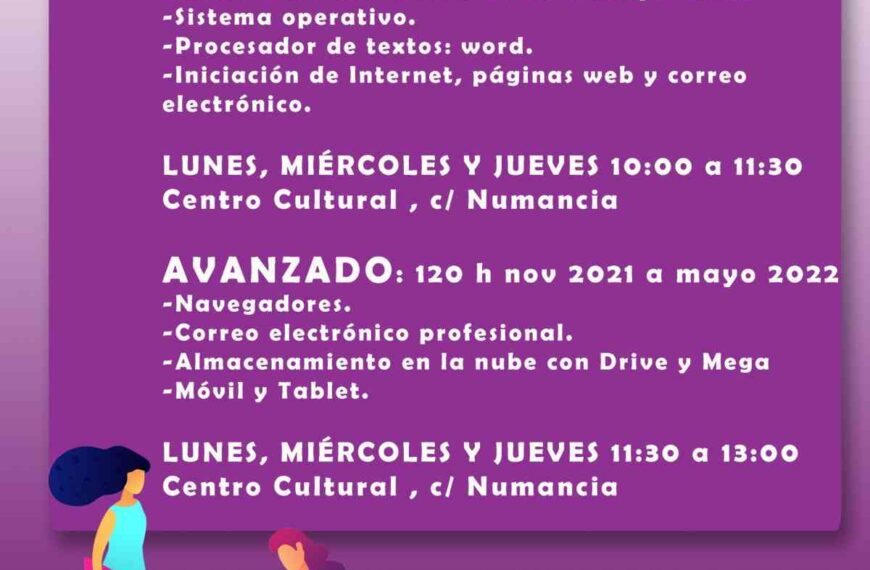 Abierta la inscripción para los talleres de informática básica y avanzada del Centro de la Mujer de Puertollano