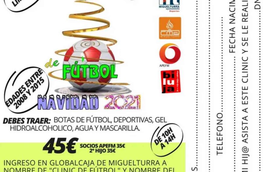 Clinic de Navidad de fútbol en Miguelturra del 27 al 30 de diciembre