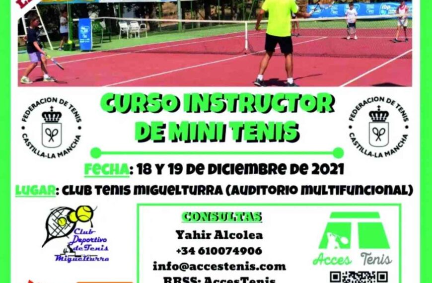 Curso instructor de mini tenis” los días 18 y 19 de diciembre en Miguelturra