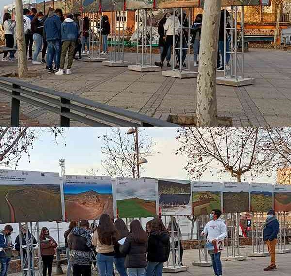 Almadén: La exposición itinerante del Proyecto de Geoparque Volcanes de Calatrava es visitada por los centros educativos de Almadén