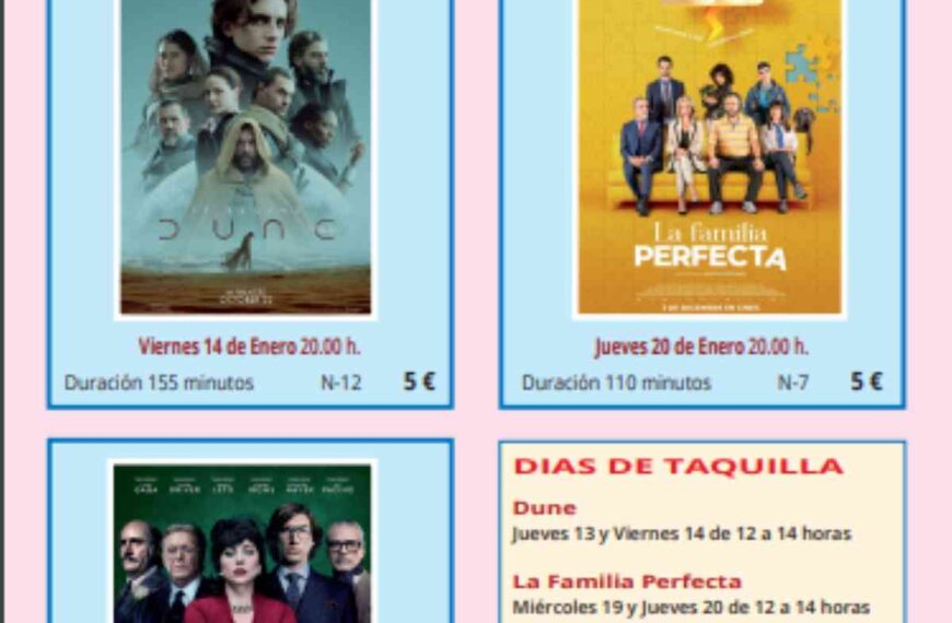 Cine de reciente estreno en la programación de enero de Manzanares