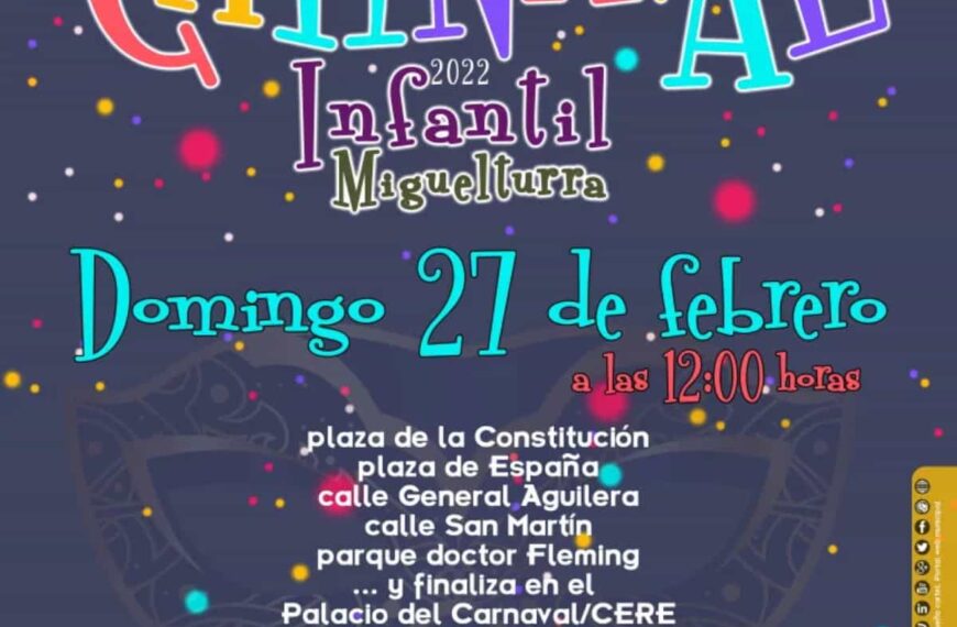 Carnaval Infantil de Miguelturra el domingo 27 de febrero a las 12:00 horas mañana
