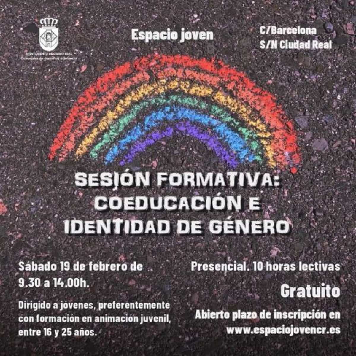 Sesión formativa «Coeducación e Identidad de Género» en el Espacio Joven de Ciudad Real este sábado