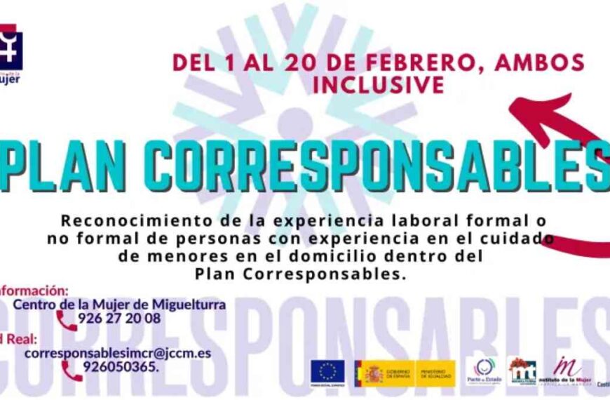 Ya se puede solicitar reconocimiento de experiencia formal y no formal en cuidado de menores “Plan Corresponsables” de Miguelturra