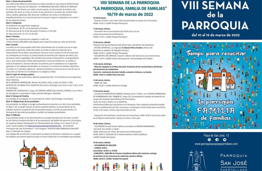 VIII Semana de la Parroquia de San José de Puertollano del 10 al 19 de marzo