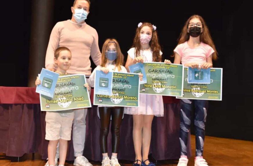 Ganadores del I Concurso Infantil de Pintura «¿A qué no me conoces?» con motivo del Carnaval 2022 en Miguelturra