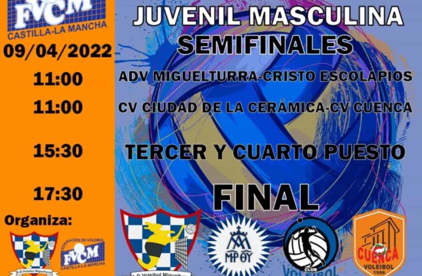 Final Regional Juvenil Masculina de Voleibol este sábado 9 de abril en Miguelturra