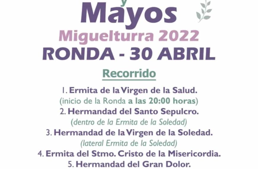 8 cruces formarán parte del recorrido de la ronda de las Cruces de Mayo el 30 de abril en Miguelturra