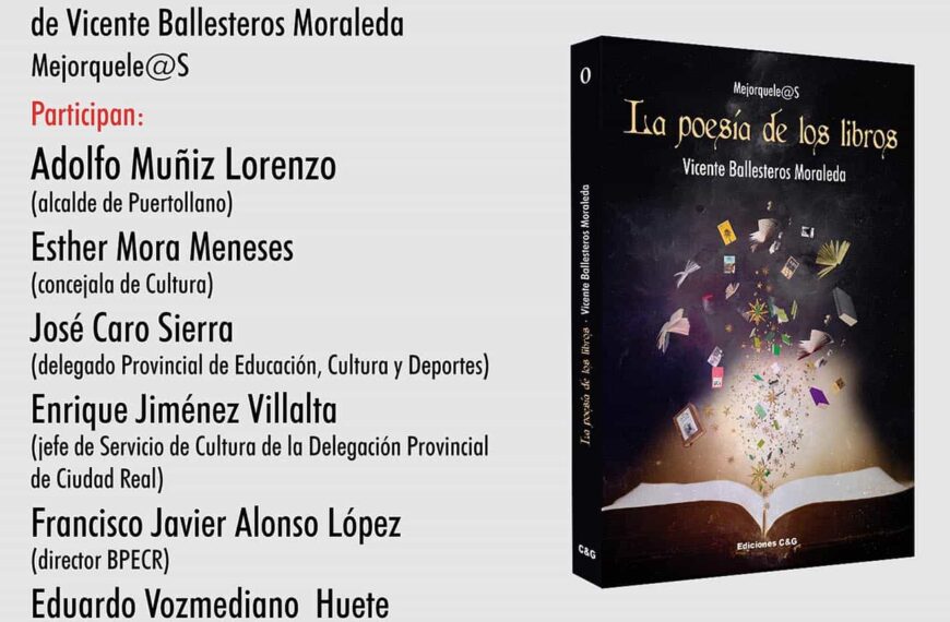 El primer día de la Feria del Libro de Puertollano se presentará “La poesía de los libros” de Vicente Ballesteros Moraleda