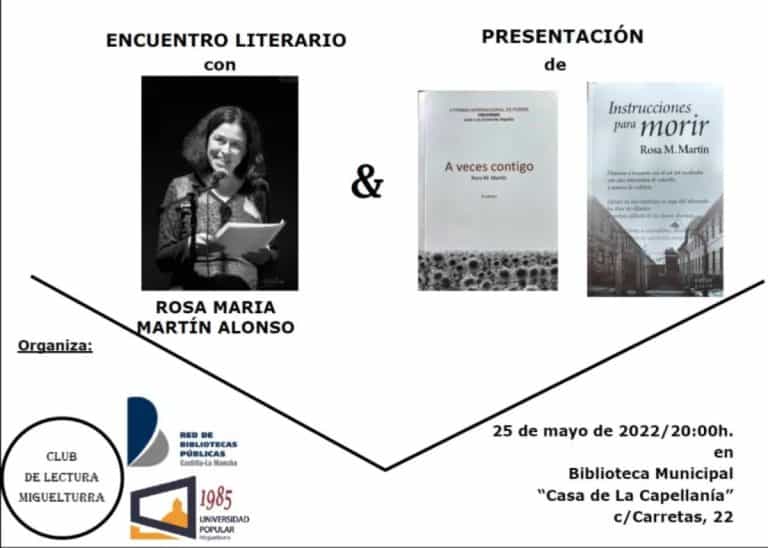 Encuentro literario con Rosa María Martín Alonso en la Biblioteca Municipal “Casa de la Capellanía” de Miguelturra el 25 de mayo