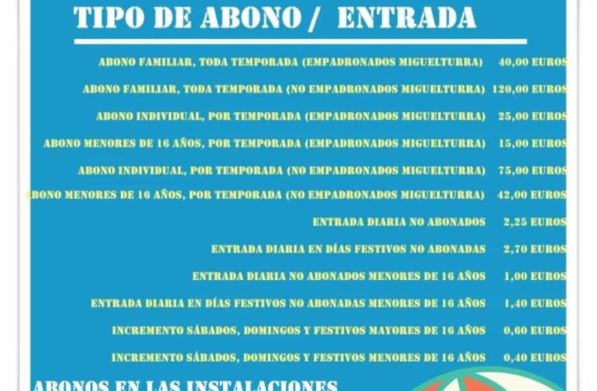 Las actividades de verano en la piscina municipal de Miguelturra inician el 18 de junio