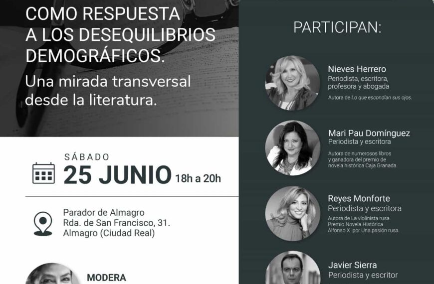 Nieves Herrero, Reyes Monforte, Javier Sierra y Mari Pau Domínguez visitan este sábado 25 la comarca invitados por la Asociación para el Desarrollo del Campo de Calatrava