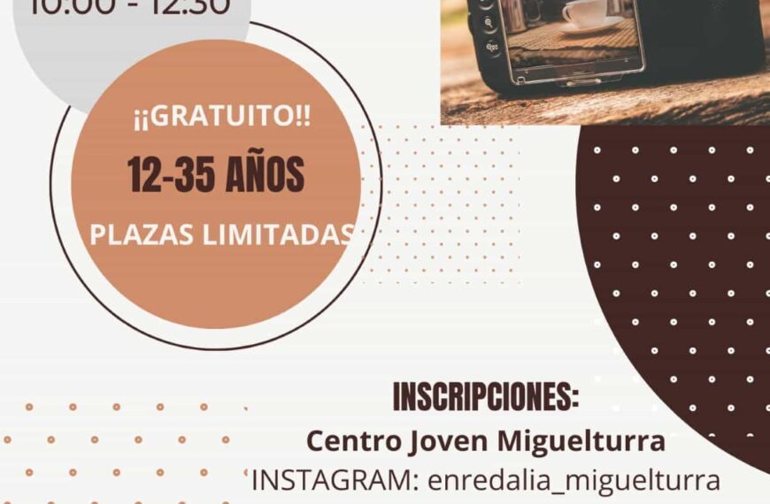 Curso gratuito de iniciación a la fotografía del 4 al 7 de julio en Miguelturra para jóvenes de 12 a 35 años
