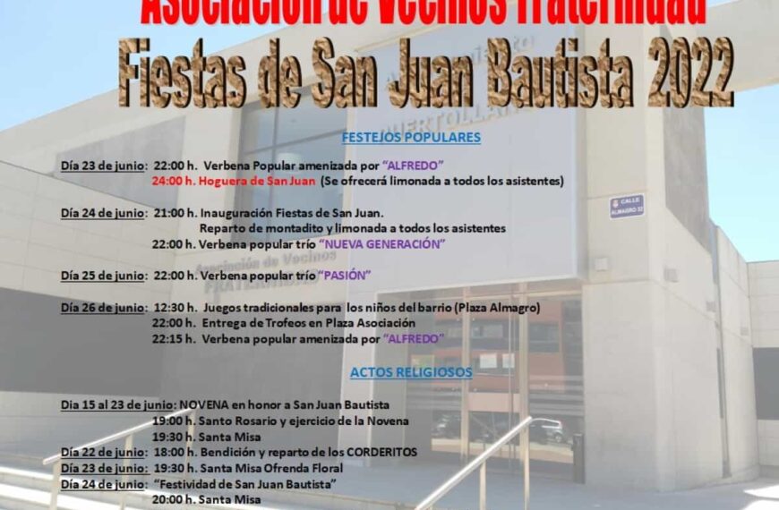 Fiestas de San Juan en la barriada Fraternidad de Puertollano del 23 al 26 de junio