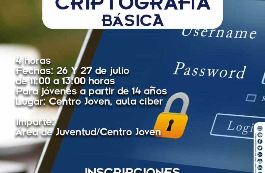 Taller de criptografía básica gratuito el 26 y 27 de julio en el Centro Joven de Miguelturra