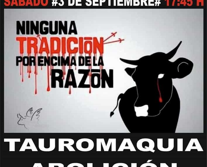Concentración antitaurina en Daimiel el 3 de septiembre por la Asociación Cult. Antitaurina de Ciudad Real
