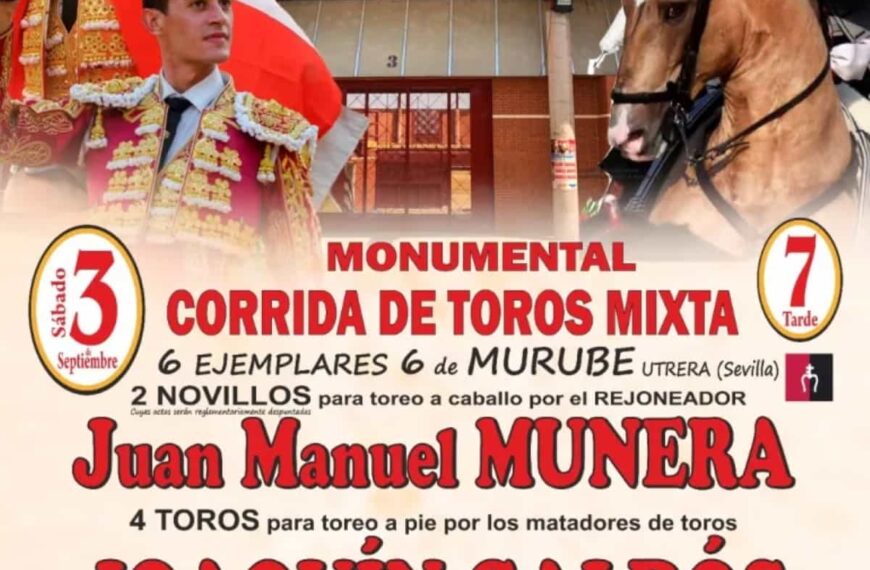 Monumental corrida de toros por el 20 aniversario de la Plaza de Toros de Miguelturra el 3 de septiembre