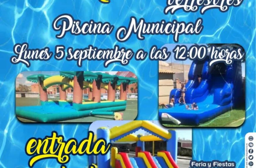 Gran fiesta de hinchables terrestres el 5 de septiembre a las 12 de la mañana en la piscina municipal de Miguelturra ¡gratuita!