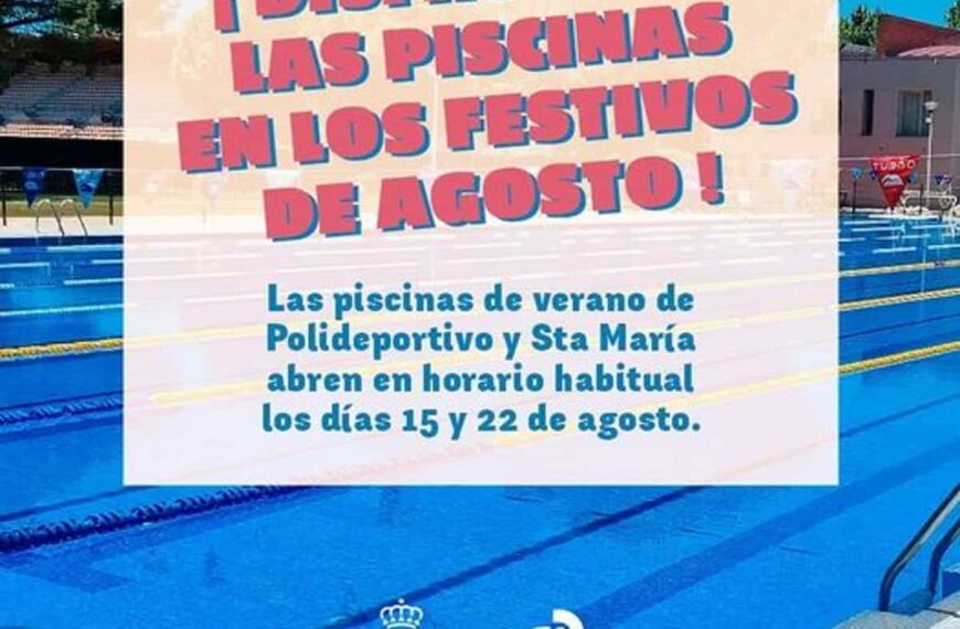 Piscinas de verano de Santa María y del Polideportivo Juan Carlos I en Ciudad Real abrirán los lunes festivos 15 y 22 de agosto en horario habitual