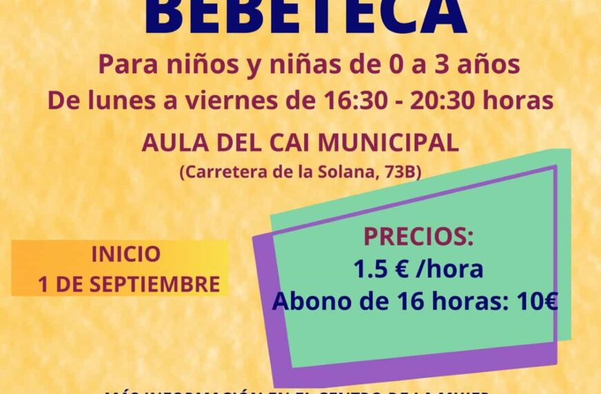 El servicio de bebeteca en Manzanares se reanudará el 1 de septiembre para apoyar a las familias a conciliar la vida laboral y familiar