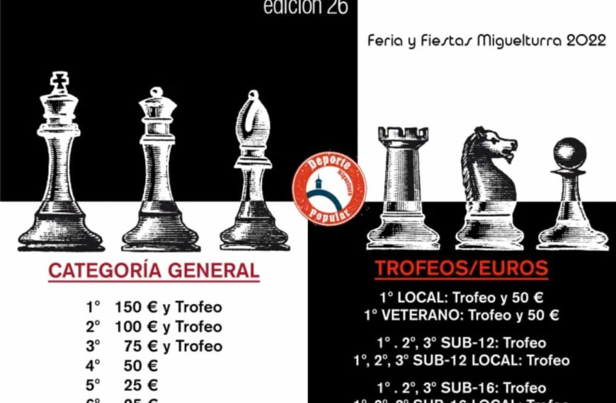 Torneo de ajedrez «Villa Miguelturra» especial de la Feria y Fiestas de localidad tendrá lugar el 4 de septiembre en el CERE