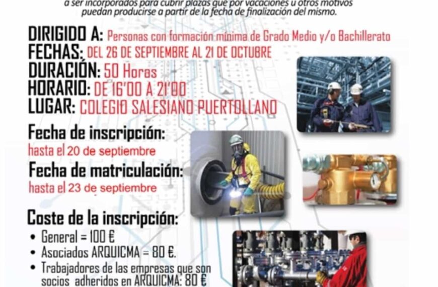 XI Curso de Técnicas Básicas de Inspección organizado por Arquicma del 23 de septiembre al 11 de octubre en Puertollano