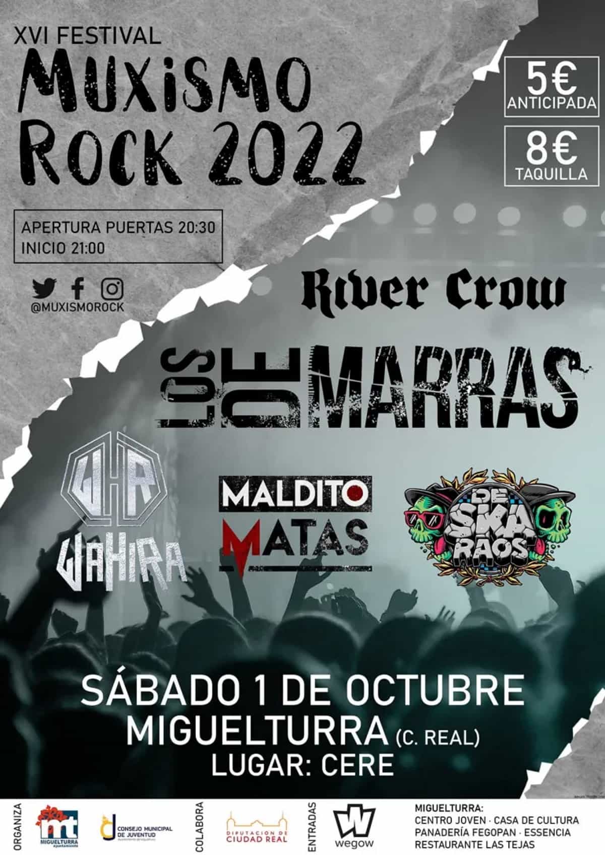 El festival «Muxismo Rock 2022″se celebrará el día 1 de octubre en el Centro de Exposiciones y Representaciones Escénicas (CERE) de Miguelturra