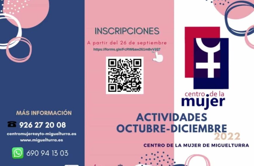 Programación de actividades del Centro de la Mujer de Miguelturra para el último trimestre del año 2022