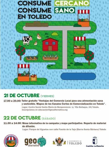 Una campaña para impulsar el consumo cercano y sano ofrecerá un taller y mesa informativa los días 21 y 22 en Toledo