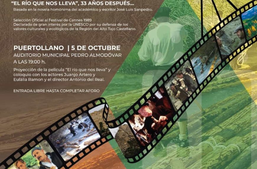 Un coloquio celebrarán con la proyección de la película “El río que nos lleva” el 5 de octubre en el Auditorio Pedro Almodóvar de Puertollano