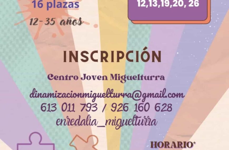 Curso gratuito de recursos de animación y dinamización para jóvenes de 12 a 35 años de Miguelturra