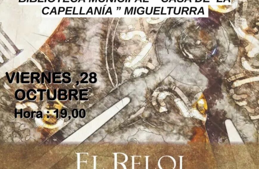 Presentarán el libro “El reloj de la verdad” de Pedro Pardillo este 28 de octubre en la Biblioteca “Casa de la Capellanía” de Miguelturra