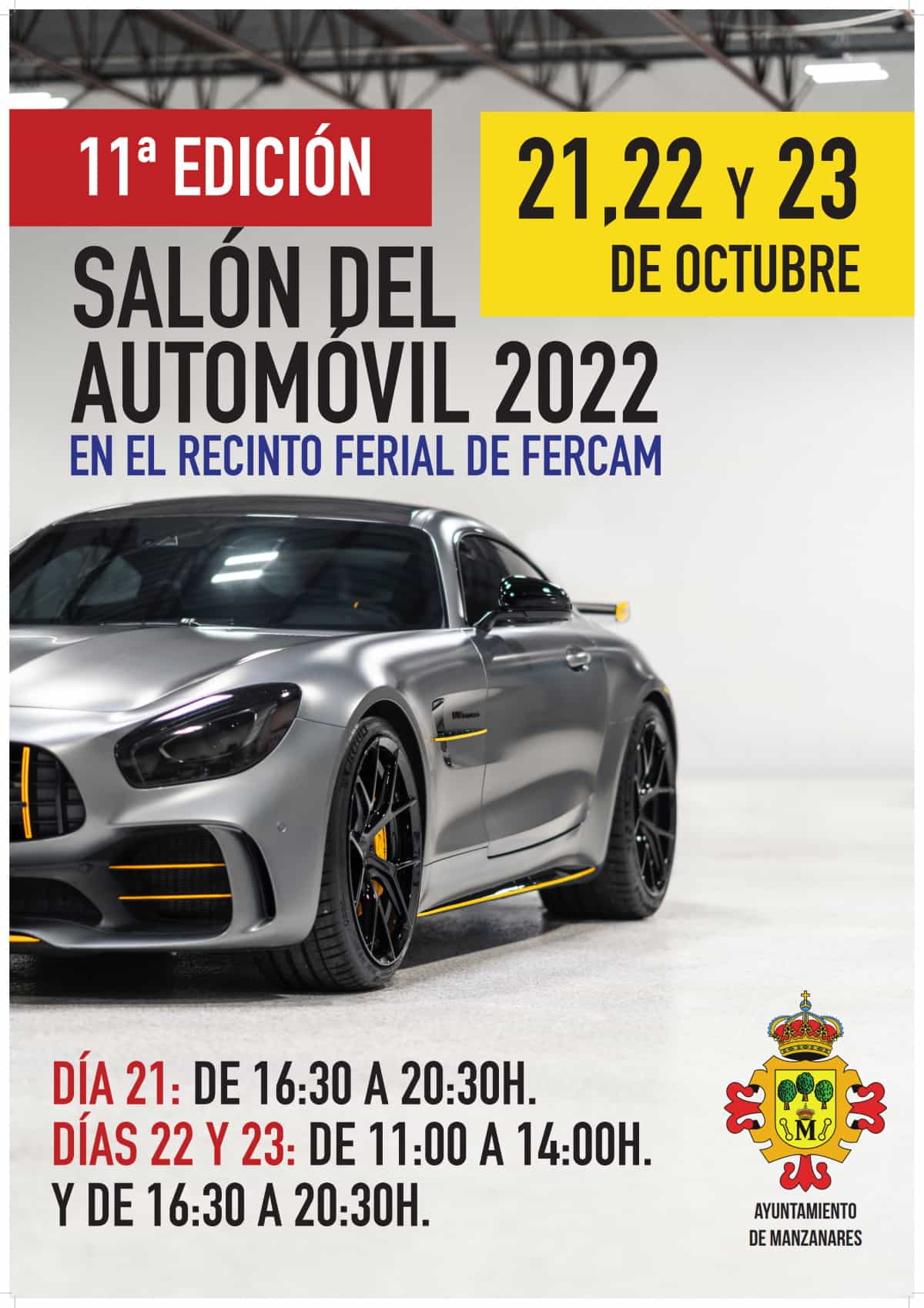 11º Salón del Automóvil en Manzanares el 21, 22 y 23 de octubre en el recinto ferial de FERCAM