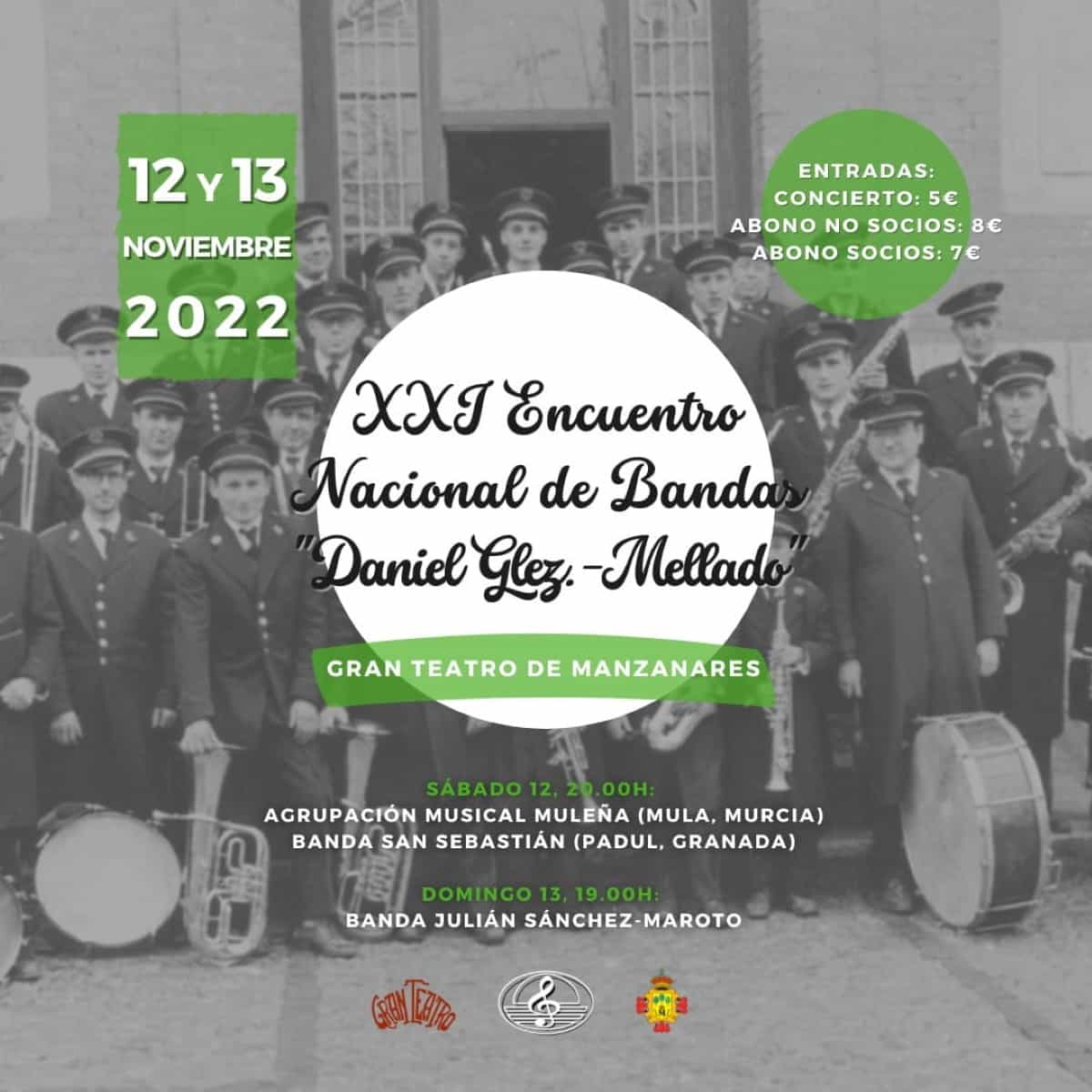 XXI Encuentro Nacional de Bandas ‘Daniel González-Mellado’ de la AMC ‘Julián Sánchez-Maroto’ este fin de semana en Manzanares