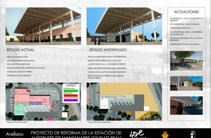 Avanza la remodelación de la estación de autobuses de Manzanares con una inversión de 663.000 euros