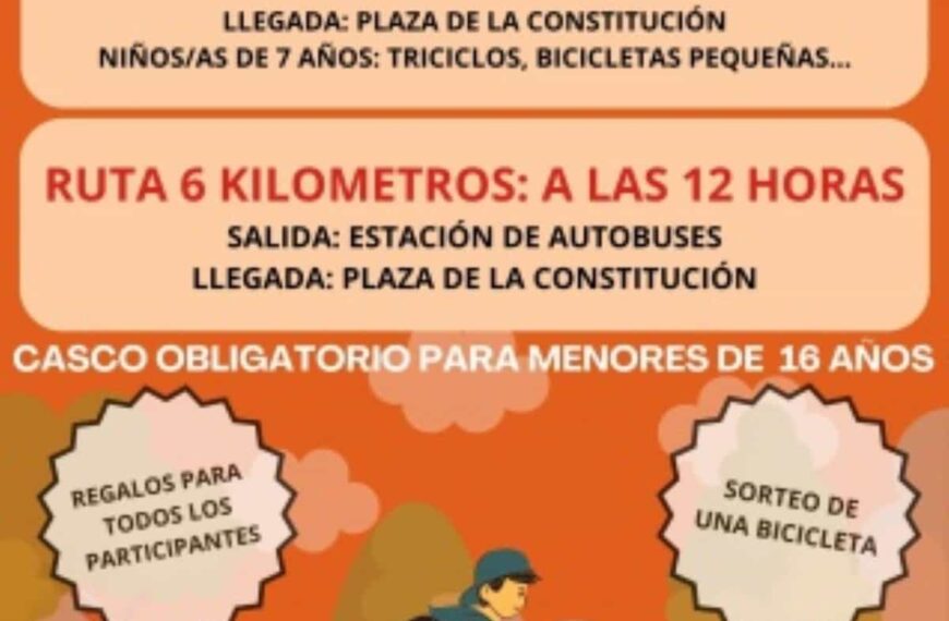 La Fiesta de la Bicicleta de Manzanares 2022 celebrará tanto la ruta infantil como la de 6 kilómetros por la mañana del 6 de diciembre