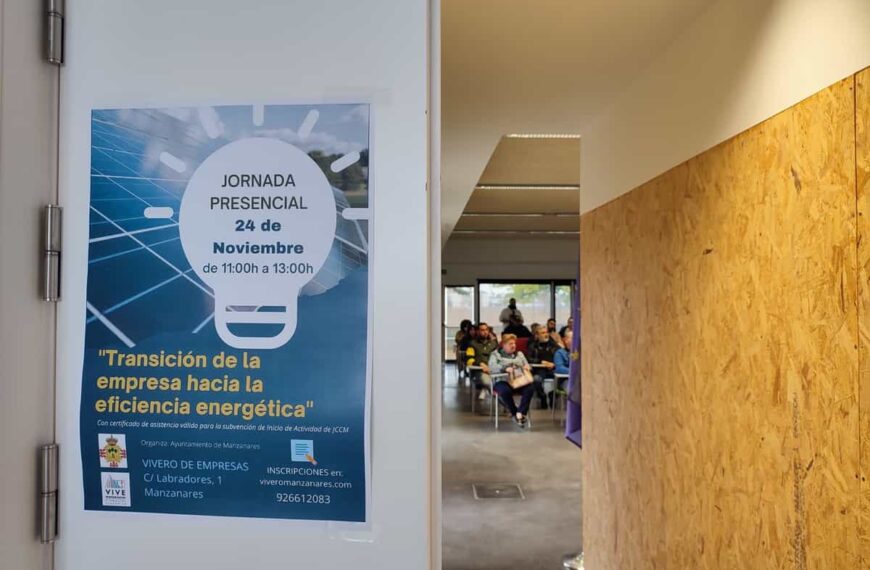 La formación gratuita ‘Transición de la empresa hacia la eficiencia energética’ se realizó en el Vivero de Empresas de Manzanares