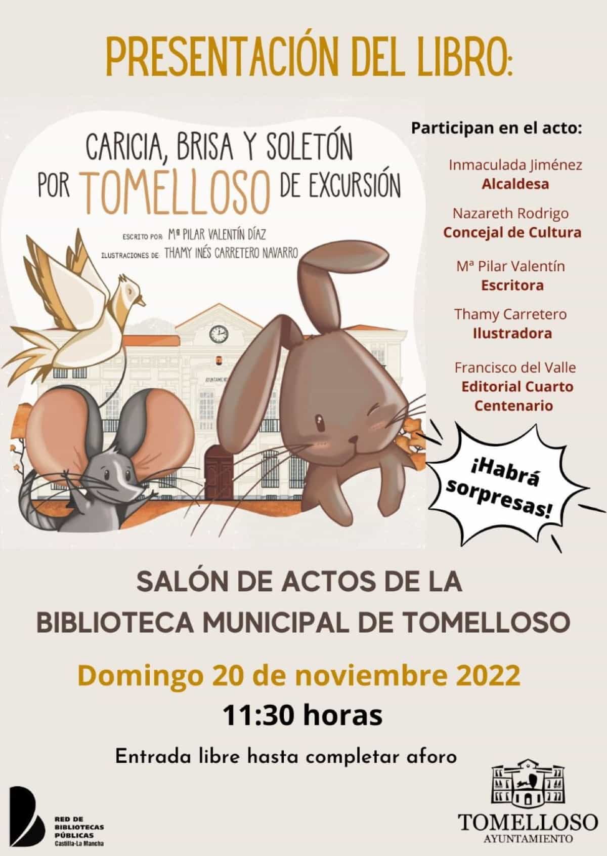 Presentarán el libro “Caricia, Brisa y Soletón por Tomelloso de excursión” este domingo 20 de noviembre por el Día Mundial de la Infancia