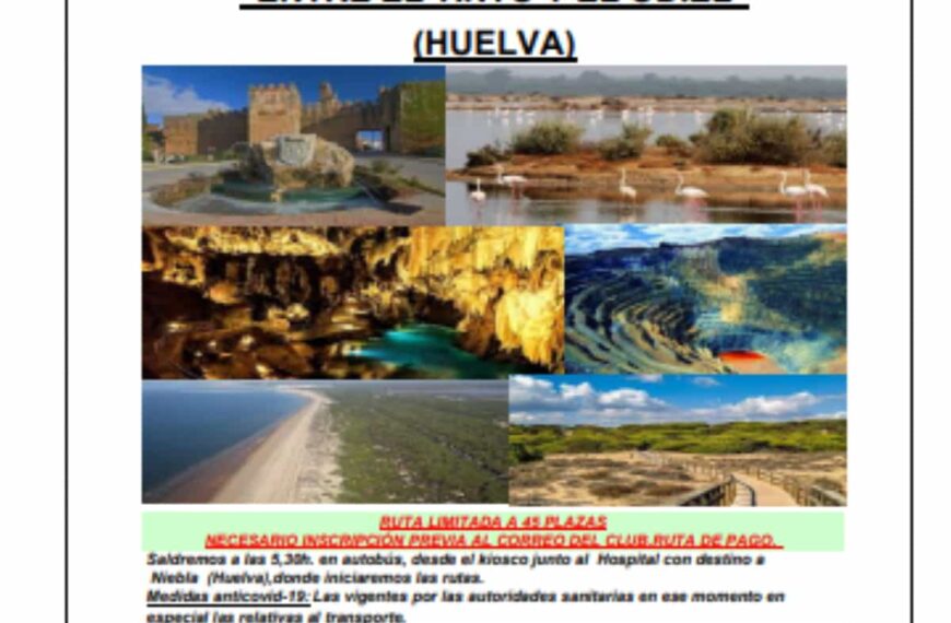 Ruta de senderismo entre el Tinto y el Odiel (Huelva) el 3, 4,5 y 6 de diciembre del Club Deportivo La Mesnera de Manzanares