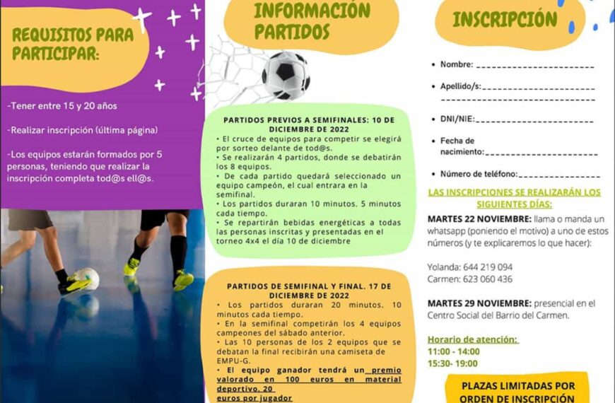 Torneo de fútbol sala 4×4 en la barriada del Carmen de Puertollano organizado por el programa EMPU-G